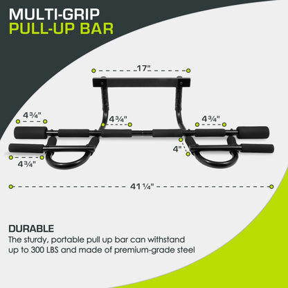 Heavy-Duty Multi-Grip Chin-Up and Pull-Up Bar for Doorway Training