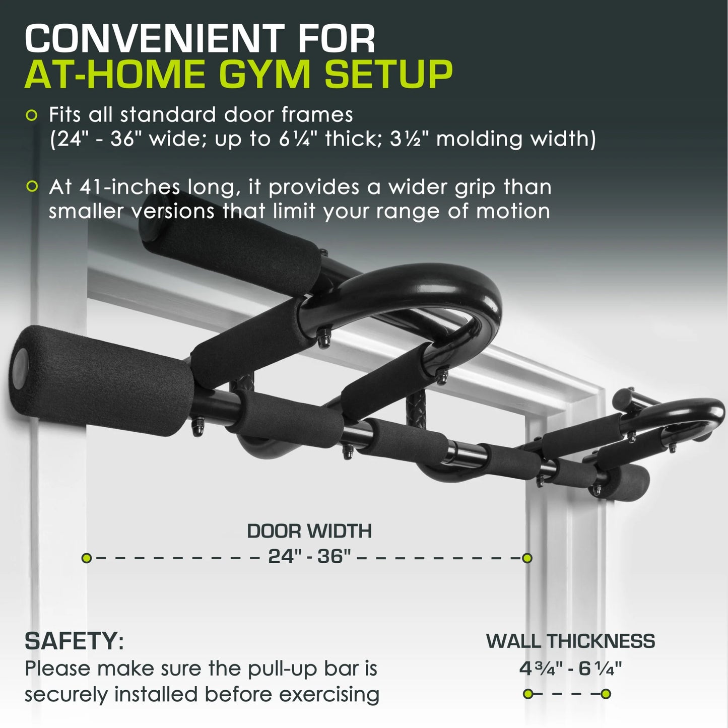 Heavy-Duty Multi-Grip Chin-Up and Pull-Up Bar for Doorway Training